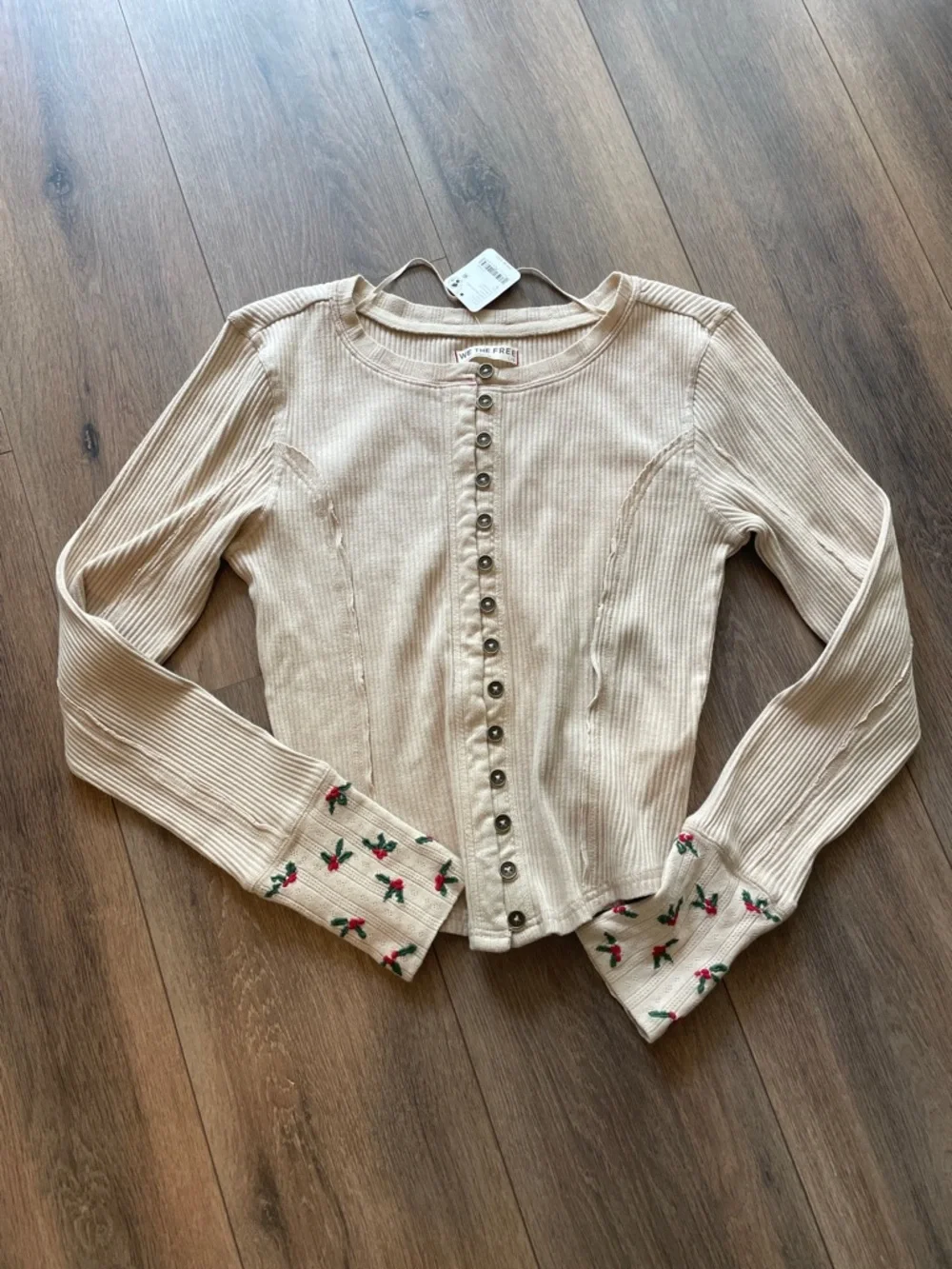 Free People Daria Cuff Cardi- Size Large